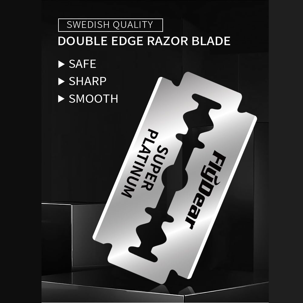 Safety Razor Handle - Bestseller Edelstahl-Rasierklinge, altmodische manuelle doppelseitige Rasierklinge,
