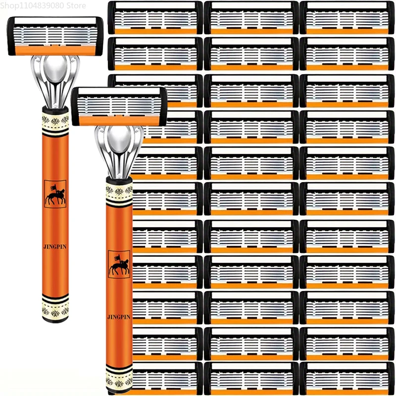 Safety Razor Handle - 2026hot 6-Schichten Sicherheitsrasierer-Set Hochwertige Herrenrasierer Scharfe
